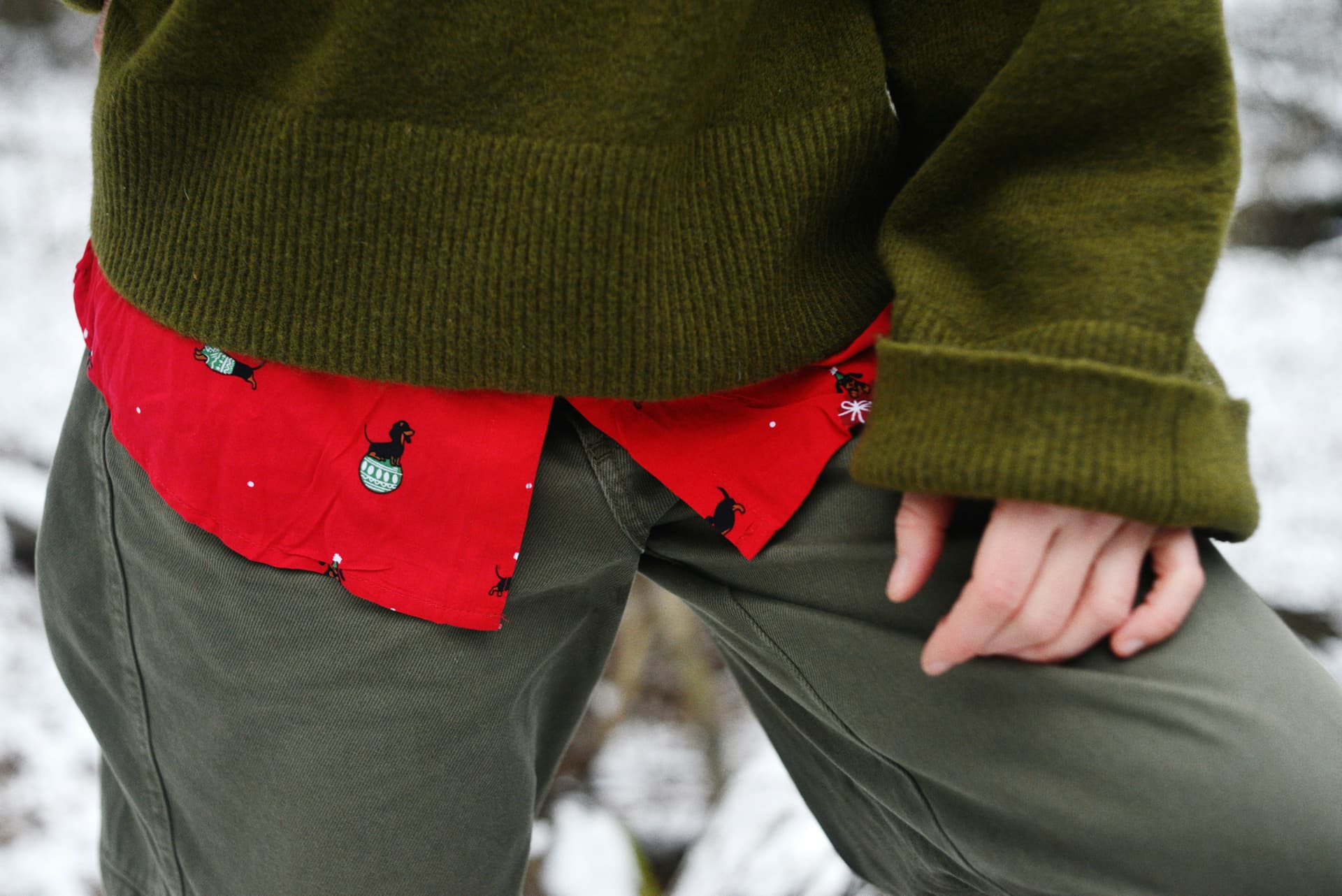 Garment detail, sweater and shirt